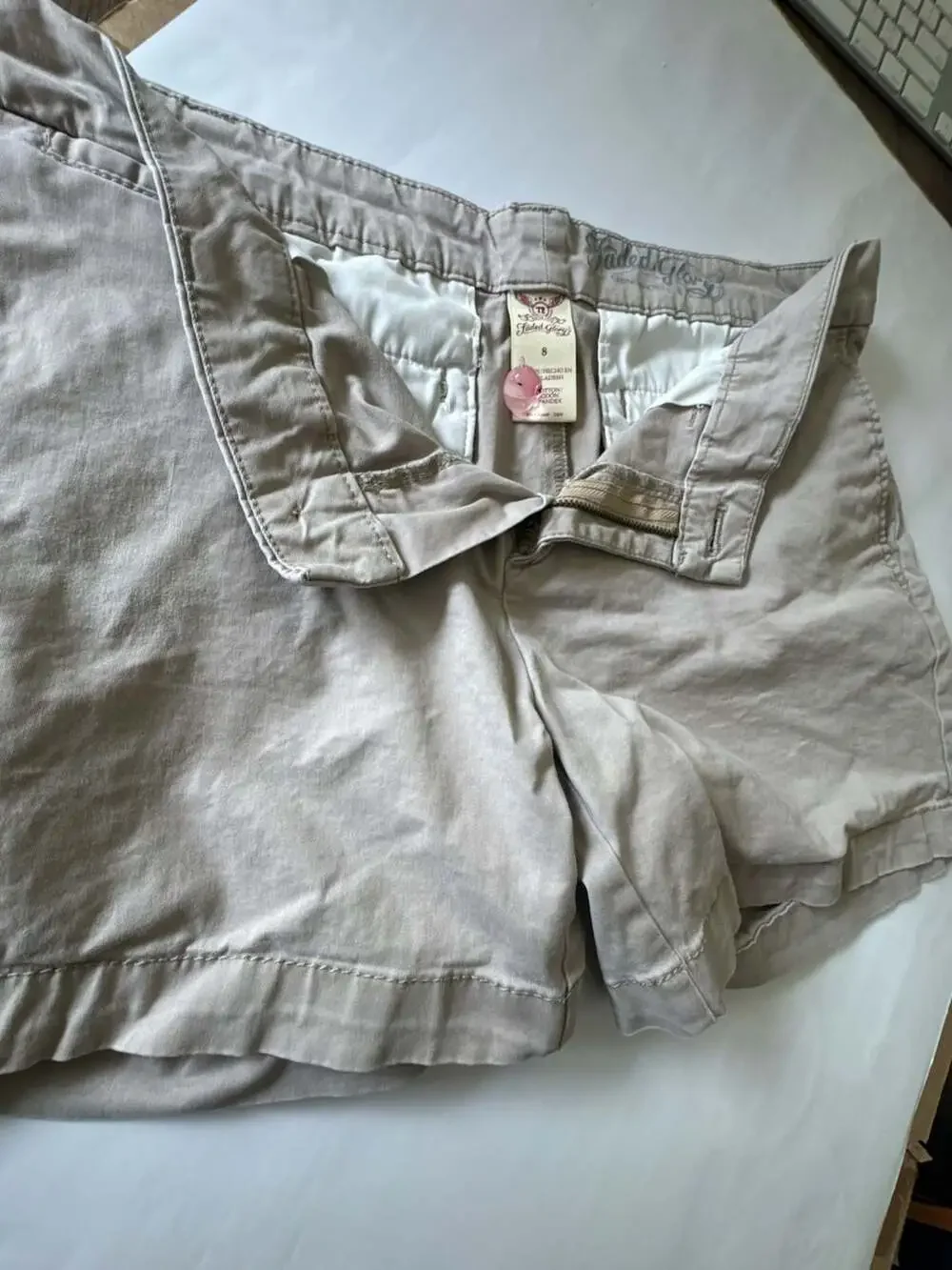 Faded Glory Women's Beige Chino Shorts Size 8